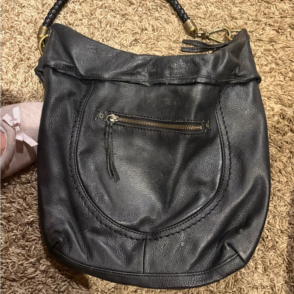 The Sak Black Leather Hobo Bag